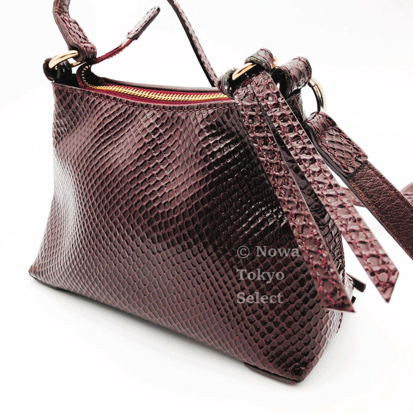 Pre-owned See By Chloe Python-embossed Joan Mini Dark Brown Crossbody Shoulder Bag