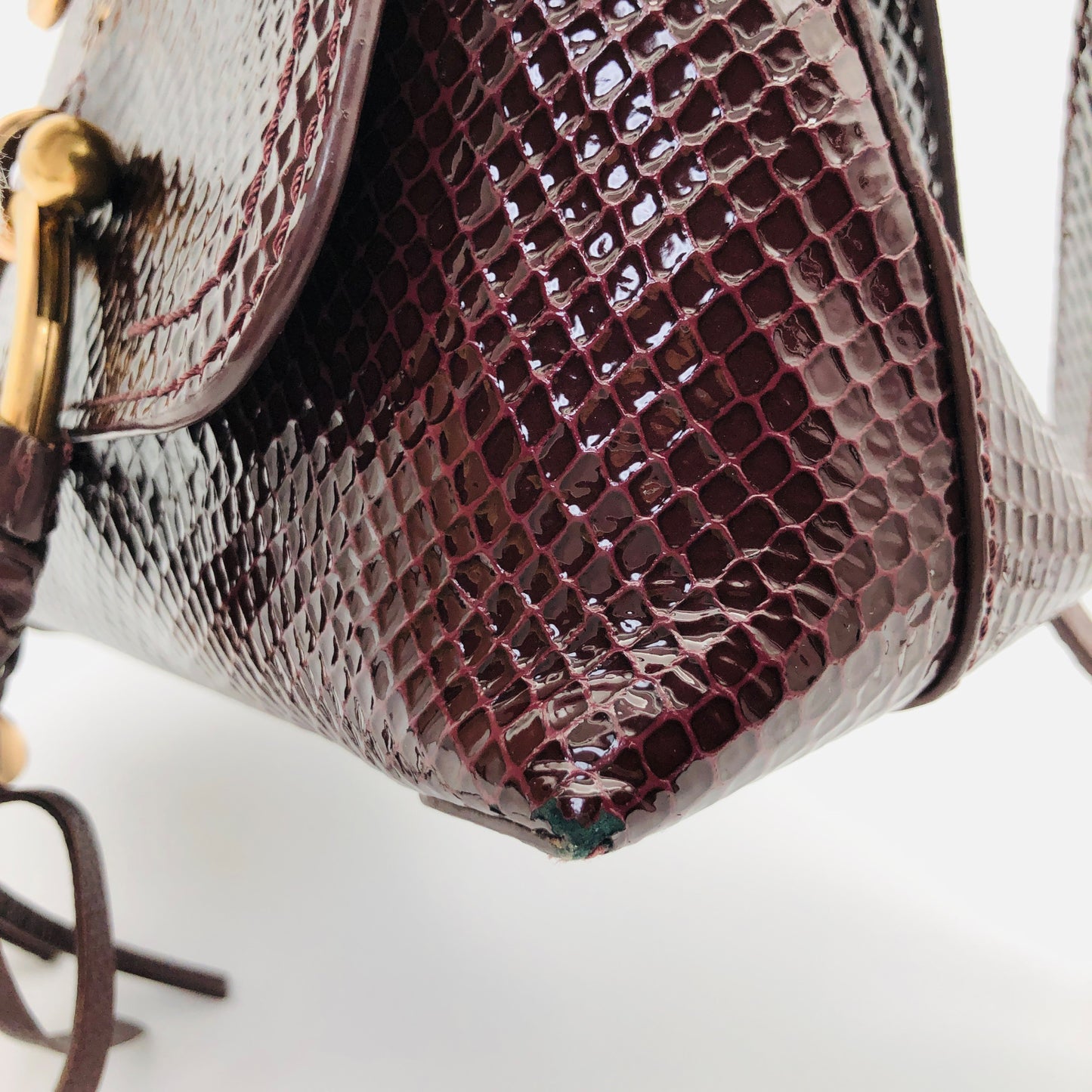 Pre-owned See By Chloe Python-embossed Joan Mini Dark Brown Crossbody Shoulder Bag