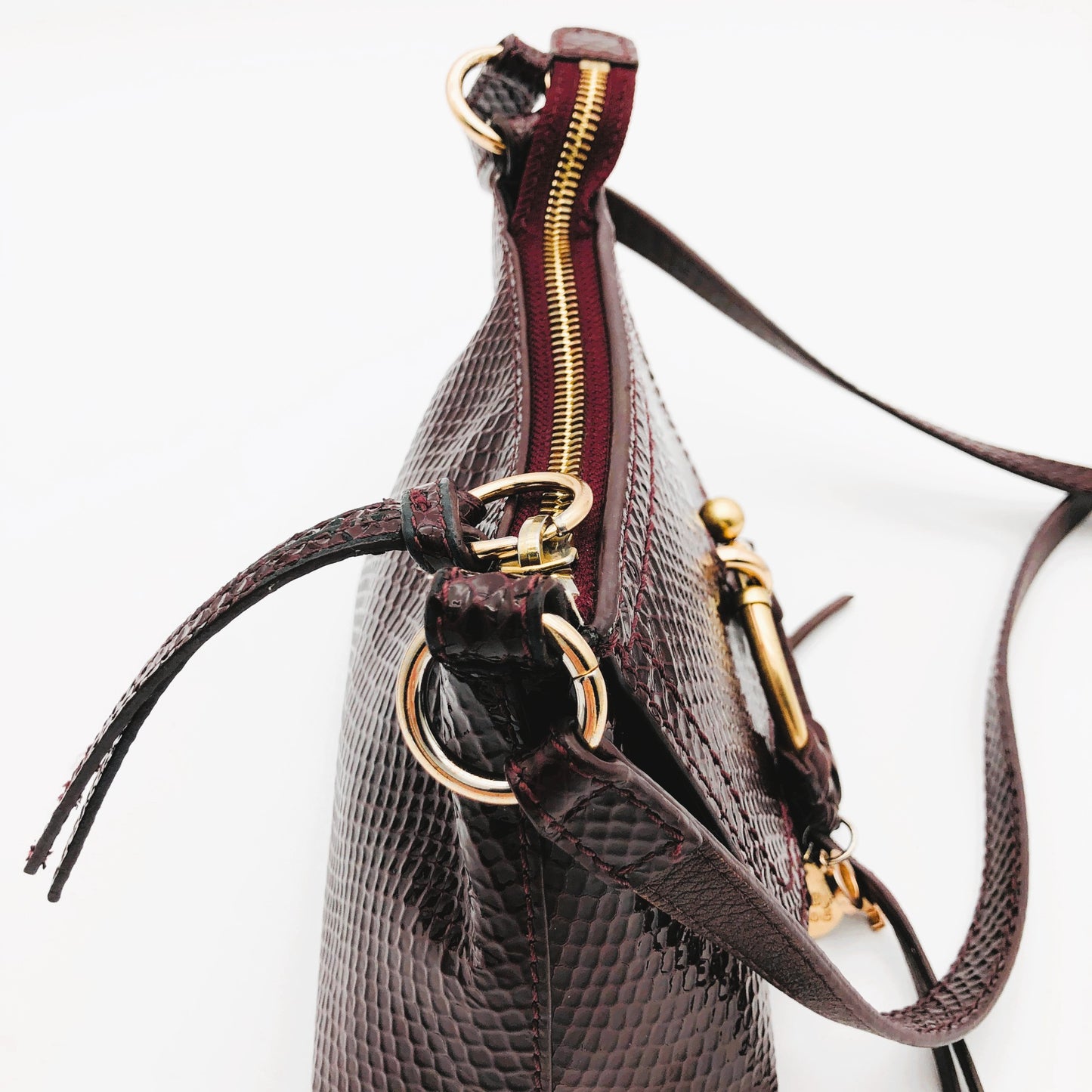 Pre-owned See By Chloe Python-embossed Joan Mini Dark Brown Crossbody Shoulder Bag