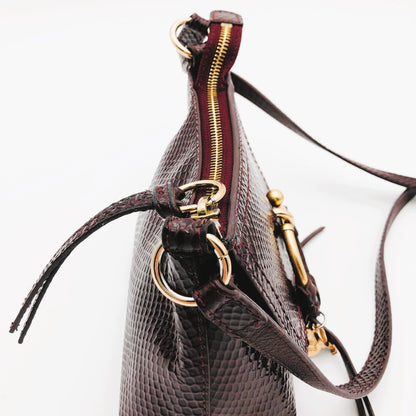 Pre-owned See By Chloe Python-embossed Joan Mini Dark Brown Crossbody Shoulder Bag
