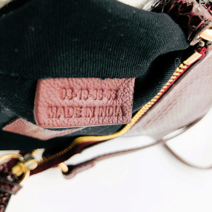 Pre-owned See By Chloe Python-embossed Joan Mini Dark Brown Crossbody Shoulder Bag