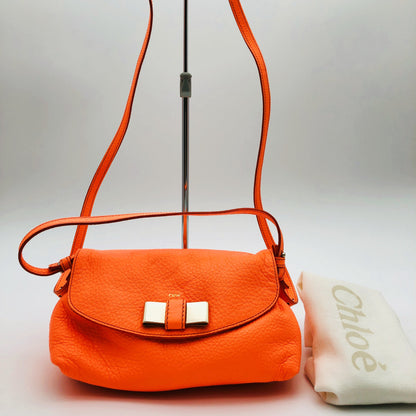 Unused Chloe Lily 2way Crossbody Shoulder Bag Bright Orange